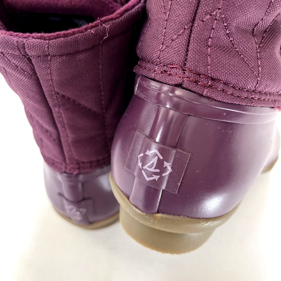 Sperry Saltwater Quilted Nylon Duck Boots Purple Waterproof Snow Winter SZ 9 NWO - Picture 7 of 9
